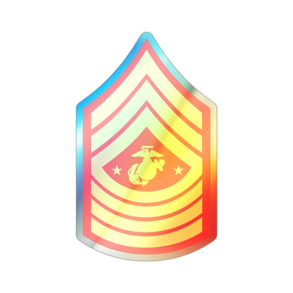 Rank E9 SGMMC (USMC) Holographic STICKER Die-Cut Vinyl Decal-2 Inch-The Sticker Space