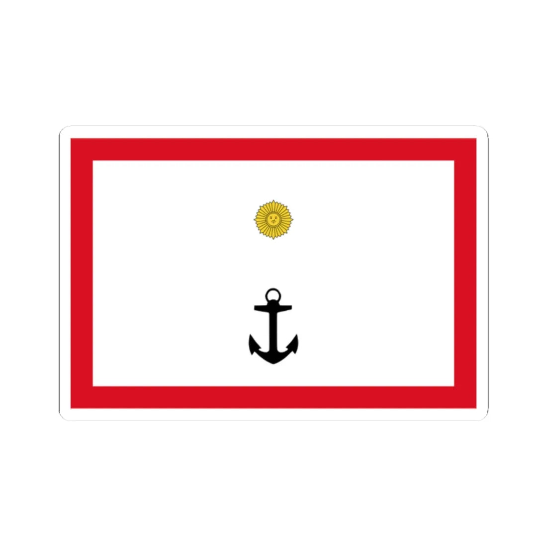 Rank flag for Capitan de Navio of the Peruvian Navy (Peru) STICKER Vinyl Kiss-Cut Decal 2 Inch White - The Sticker Space