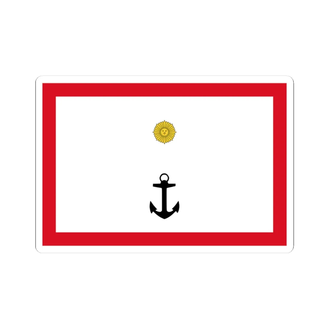 Rank flag for Capitan de Navio of the Peruvian Navy (Peru) STICKER Vinyl Kiss-Cut Decal 3 Inch White - The Sticker Space