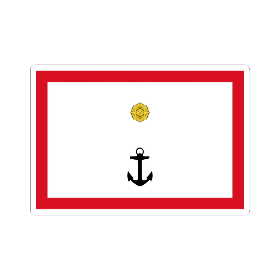Rank flag for Capitan de Navio of the Peruvian Navy (Peru) STICKER Vinyl Kiss-Cut Decal 4 Inch White - The Sticker Space