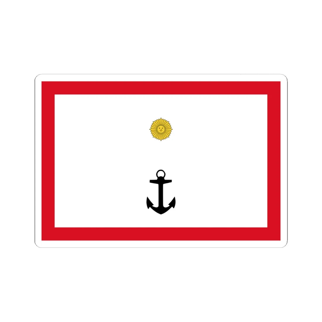 Rank flag for Capitan de Navio of the Peruvian Navy (Peru) STICKER Vinyl Kiss-Cut Decal 6 Inch White - The Sticker Space