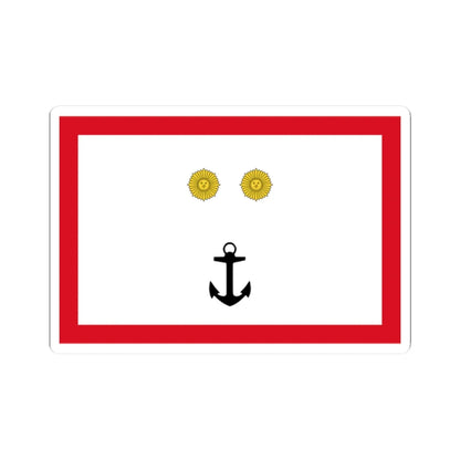 Rank flag for Contraalmirante of the Peruvian Navy (Peru) STICKER Vinyl Kiss-Cut Decal 2 Inch White - The Sticker Space