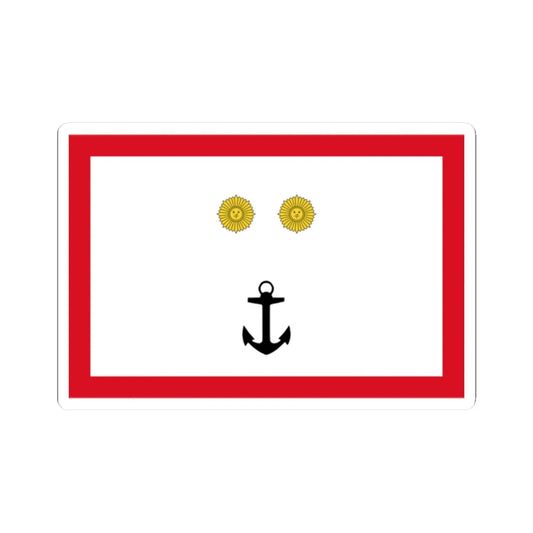 Rank flag for Contraalmirante of the Peruvian Navy (Peru) STICKER Vinyl Kiss-Cut Decal 2 Inch White - The Sticker Space