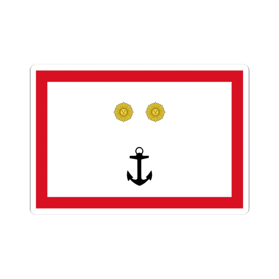 Rank flag for Contraalmirante of the Peruvian Navy (Peru) STICKER Vinyl Kiss-Cut Decal 3 Inch White - The Sticker Space