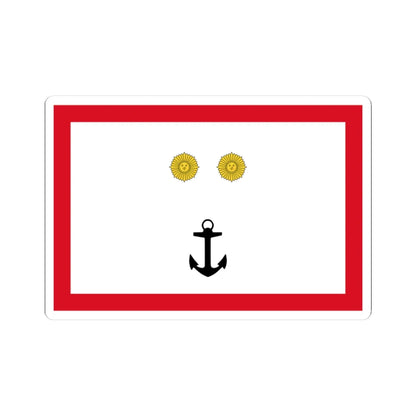 Rank flag for Contraalmirante of the Peruvian Navy (Peru) STICKER Vinyl Kiss-Cut Decal 3 Inch White - The Sticker Space