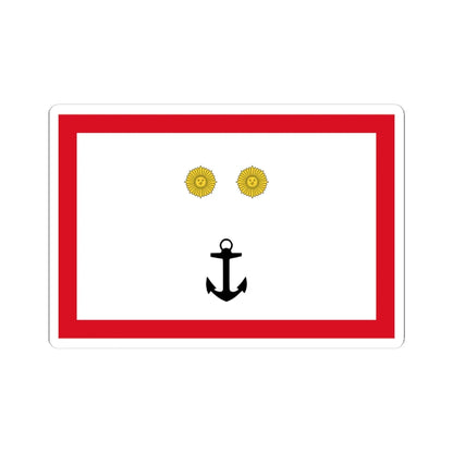 Rank flag for Contraalmirante of the Peruvian Navy (Peru) STICKER Vinyl Kiss-Cut Decal 4 Inch White - The Sticker Space