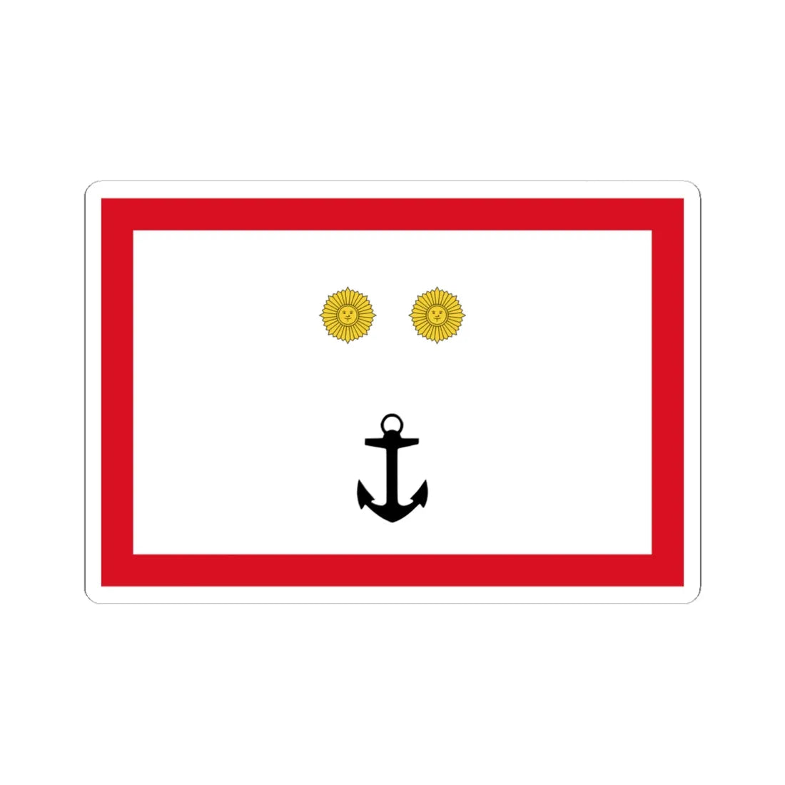 Rank flag for Contraalmirante of the Peruvian Navy (Peru) STICKER Vinyl Kiss-Cut Decal 6 Inch White - The Sticker Space