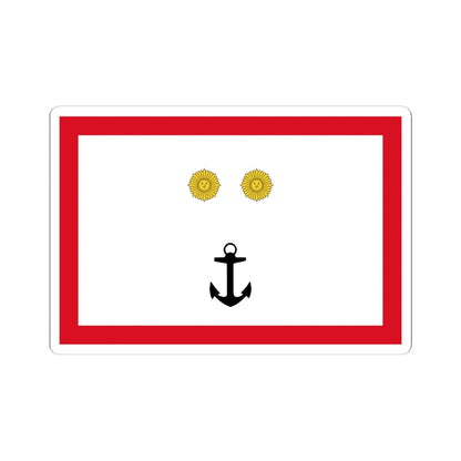 Rank flag for Contraalmirante of the Peruvian Navy (Peru) STICKER Vinyl Kiss-Cut Decal 6 Inch White - The Sticker Space