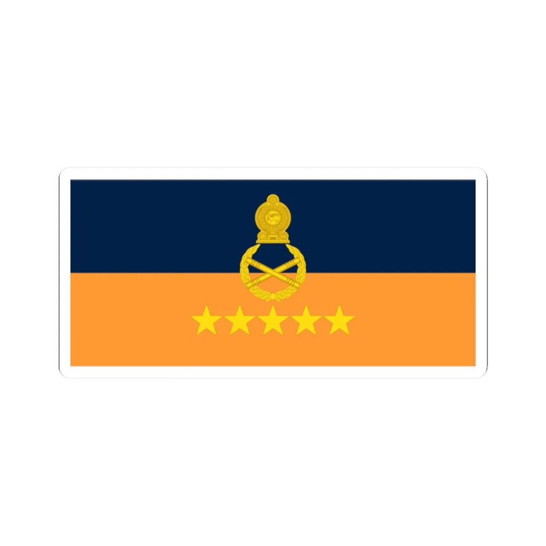 Rank flag for Field marshal Sri Lanka (Sri Lanka) STICKER Vinyl Kiss-Cut Decal 2 Inch White - The Sticker Space