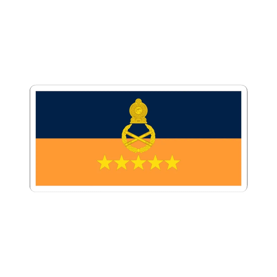 Rank flag for Field marshal Sri Lanka (Sri Lanka) STICKER Vinyl Kiss-Cut Decal 3 Inch White - The Sticker Space