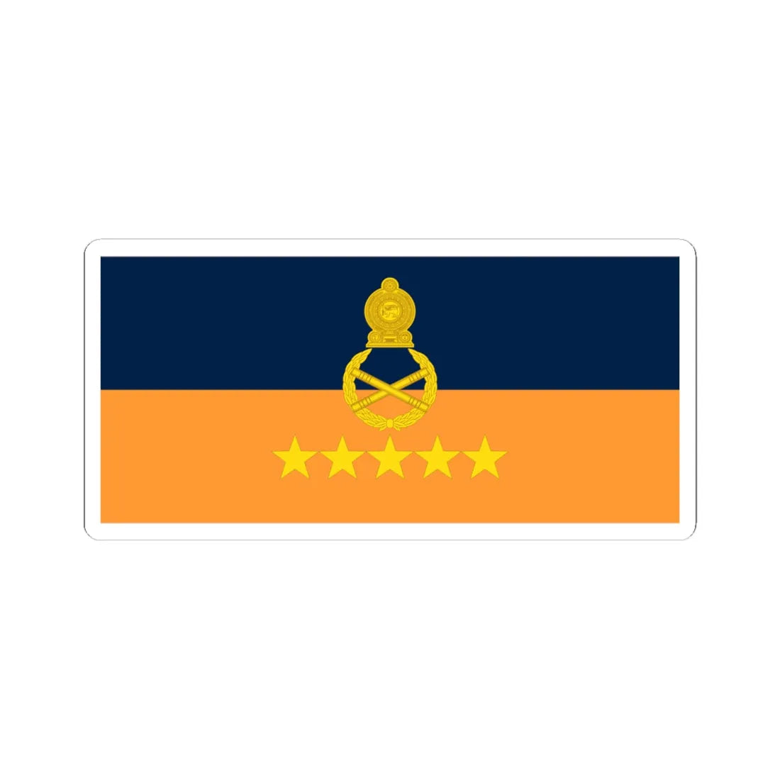 Rank flag for Field marshal Sri Lanka (Sri Lanka) STICKER Vinyl Kiss-Cut Decal 4 Inch White - The Sticker Space