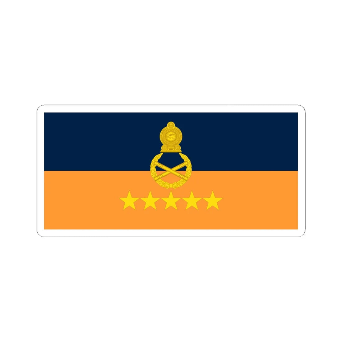 Rank flag for Field marshal Sri Lanka (Sri Lanka) STICKER Vinyl Kiss-Cut Decal 6 Inch White - The Sticker Space