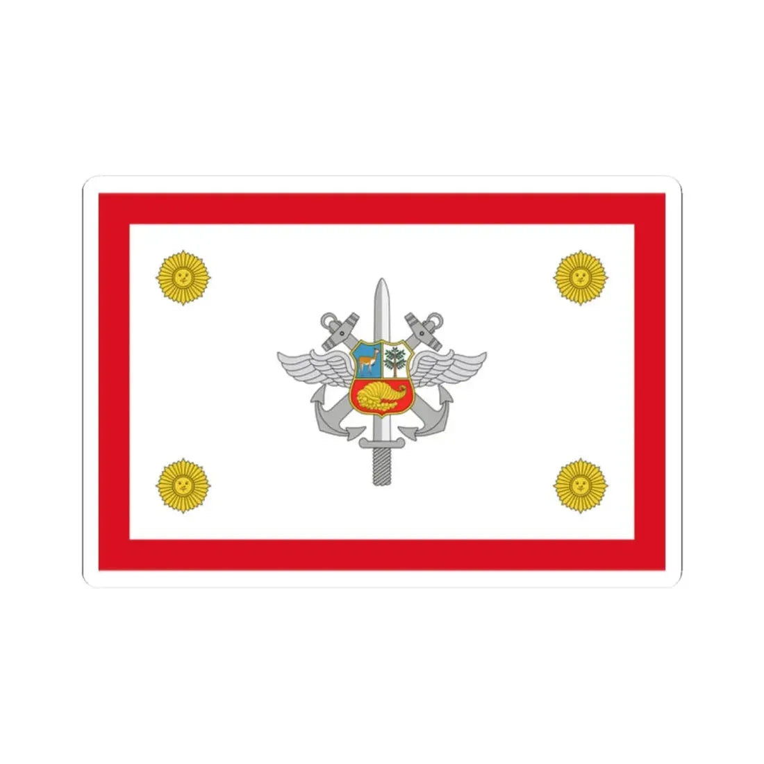 Rank flag for the Chief of the Joint Command Peru (Peru) STICKER Vinyl Kiss-Cut Decal 2 Inch White - The Sticker Space