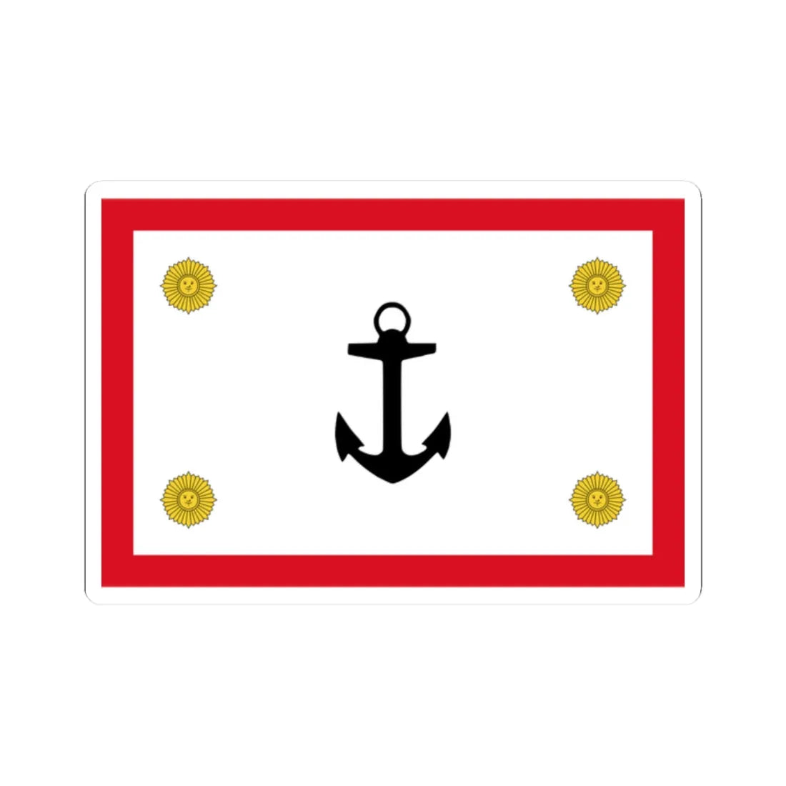 Rank flag for the Commander General of the Peruvian Navy (Peru) STICKER Vinyl Kiss-Cut Decal 2 Inch White - The Sticker Space