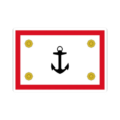 Rank flag for the Commander General of the Peruvian Navy (Peru) STICKER Vinyl Kiss-Cut Decal 2 Inch White - The Sticker Space