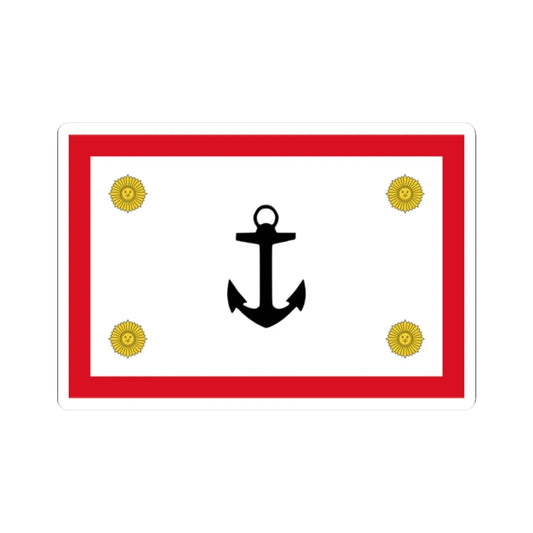 Rank flag for the Commander General of the Peruvian Navy (Peru) STICKER Vinyl Kiss-Cut Decal 2 Inch White - The Sticker Space