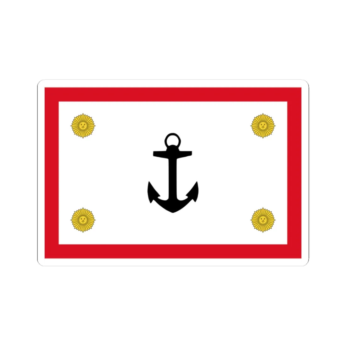 Rank flag for the Commander General of the Peruvian Navy (Peru) STICKER Vinyl Kiss-Cut Decal 3 Inch White - The Sticker Space