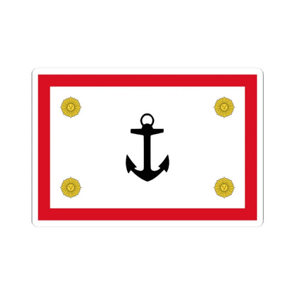 Rank flag for the Commander General of the Peruvian Navy (Peru) STICKER Vinyl Kiss-Cut Decal 3 Inch White - The Sticker Space