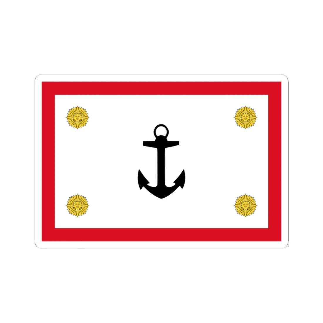 Rank flag for the Commander General of the Peruvian Navy (Peru) STICKER Vinyl Kiss-Cut Decal 4 Inch White - The Sticker Space