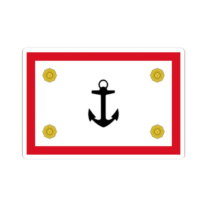 Rank flag for the Commander General of the Peruvian Navy (Peru) STICKER Vinyl Kiss-Cut Decal 4 Inch White - The Sticker Space