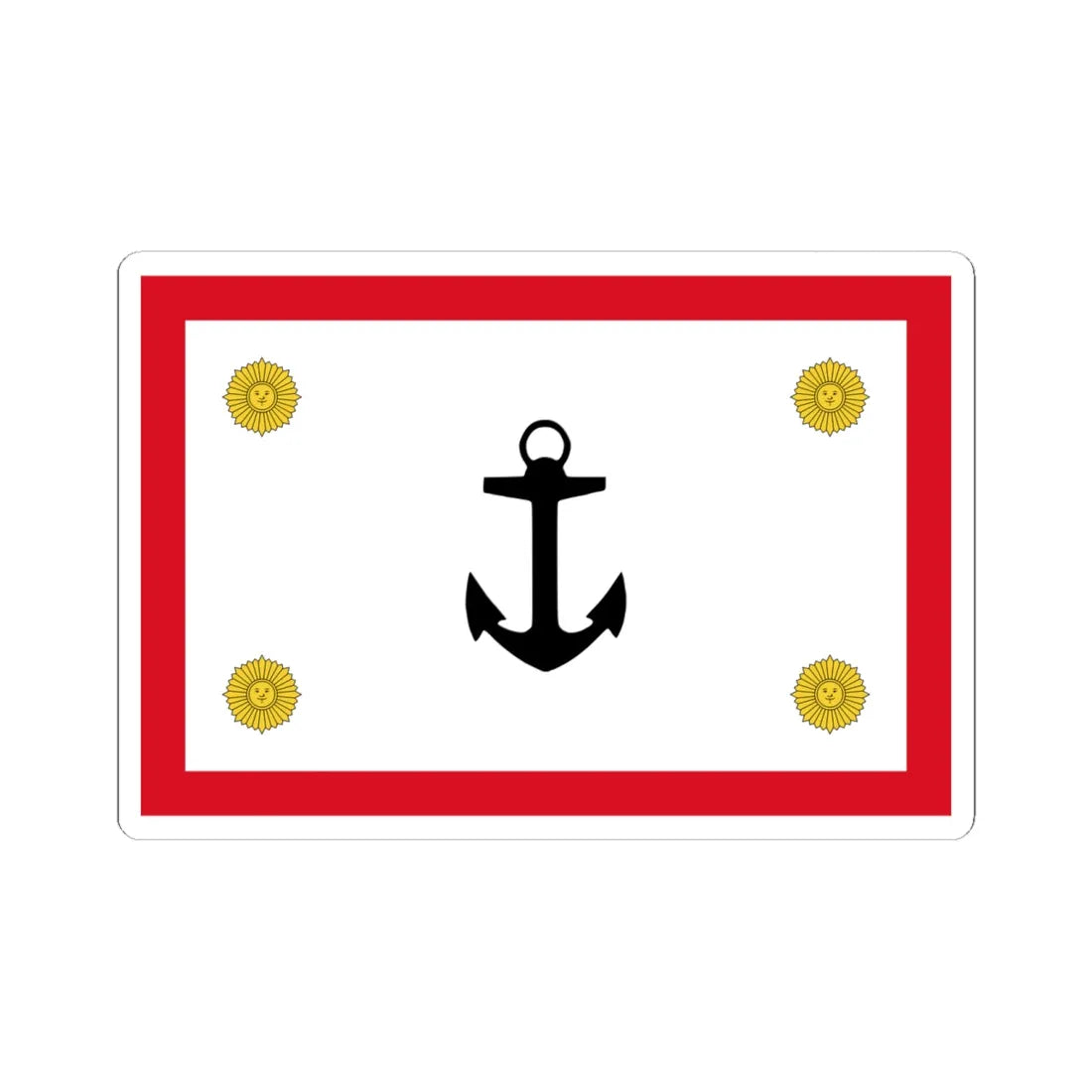 Rank flag for the Commander General of the Peruvian Navy (Peru) STICKER Vinyl Kiss-Cut Decal 6 Inch White - The Sticker Space