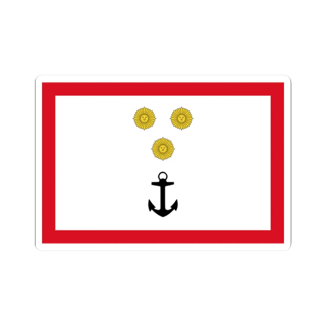 Rank flag for Vicealmirante of the Peruvian Navy (Peru) STICKER Vinyl Kiss-Cut Decal 2 Inch White - The Sticker Space