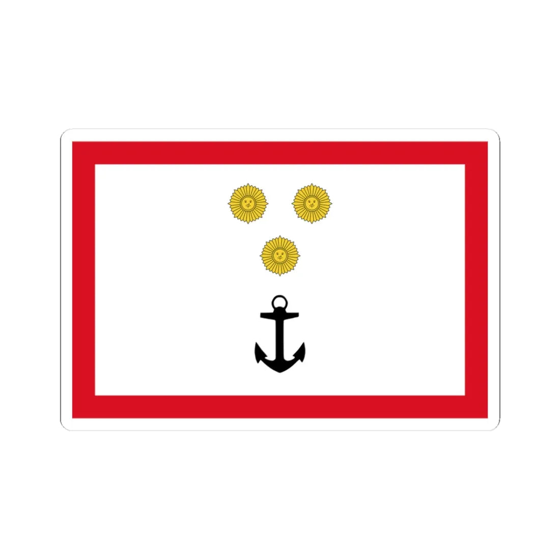 Rank flag for Vicealmirante of the Peruvian Navy (Peru) STICKER Vinyl Kiss-Cut Decal 3 Inch White - The Sticker Space