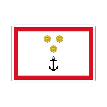 Rank flag for Vicealmirante of the Peruvian Navy (Peru) STICKER Vinyl Kiss-Cut Decal 3 Inch White - The Sticker Space