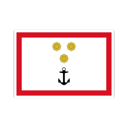 Rank flag for Vicealmirante of the Peruvian Navy (Peru) STICKER Vinyl Kiss-Cut Decal 4 Inch White - The Sticker Space