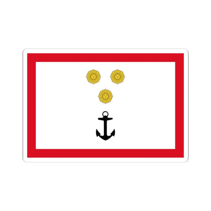 Rank flag for Vicealmirante of the Peruvian Navy (Peru) STICKER Vinyl Kiss-Cut Decal 6 Inch White - The Sticker Space