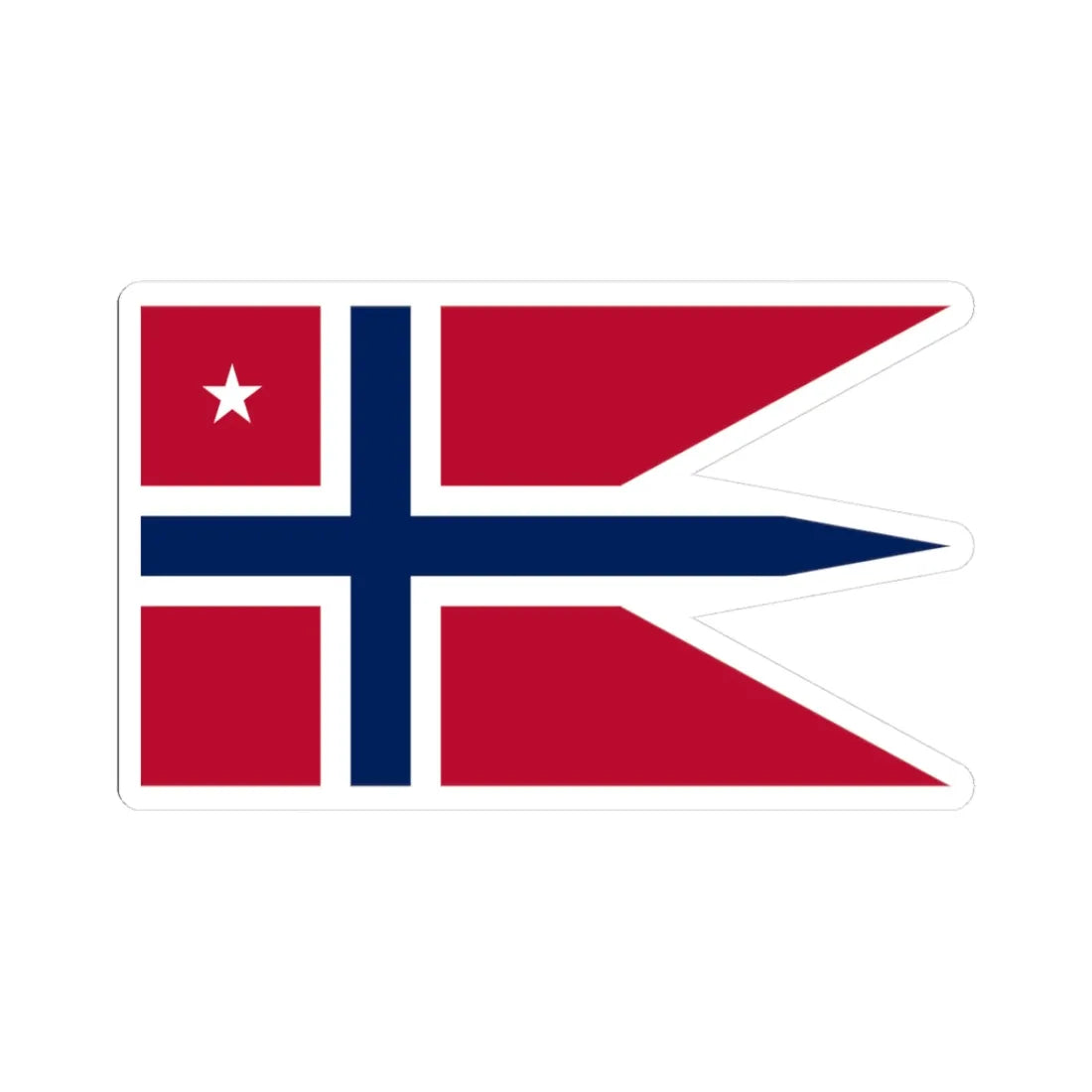 Rank Flag of a Commodor of the Royal Norwegian Navy (Norway) STICKER Vinyl Kiss-Cut Decal 3 Inch White - The Sticker Space