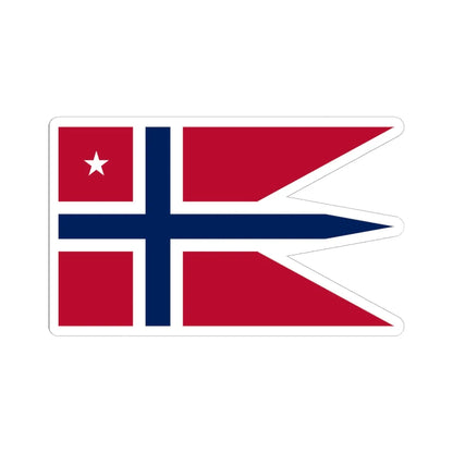 Rank Flag of a Commodor of the Royal Norwegian Navy (Norway) STICKER Vinyl Kiss-Cut Decal 6 Inch White - The Sticker Space