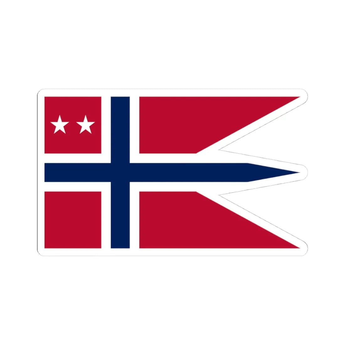 Rank Flag of a Rear Admiral of the Royal Norwegian Navy (Norway) STICKER Vinyl Kiss-Cut Decal 4 Inch White - The Sticker Space