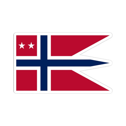 Rank Flag of a Rear Admiral of the Royal Norwegian Navy (Norway) STICKER Vinyl Kiss-Cut Decal 6 Inch White - The Sticker Space