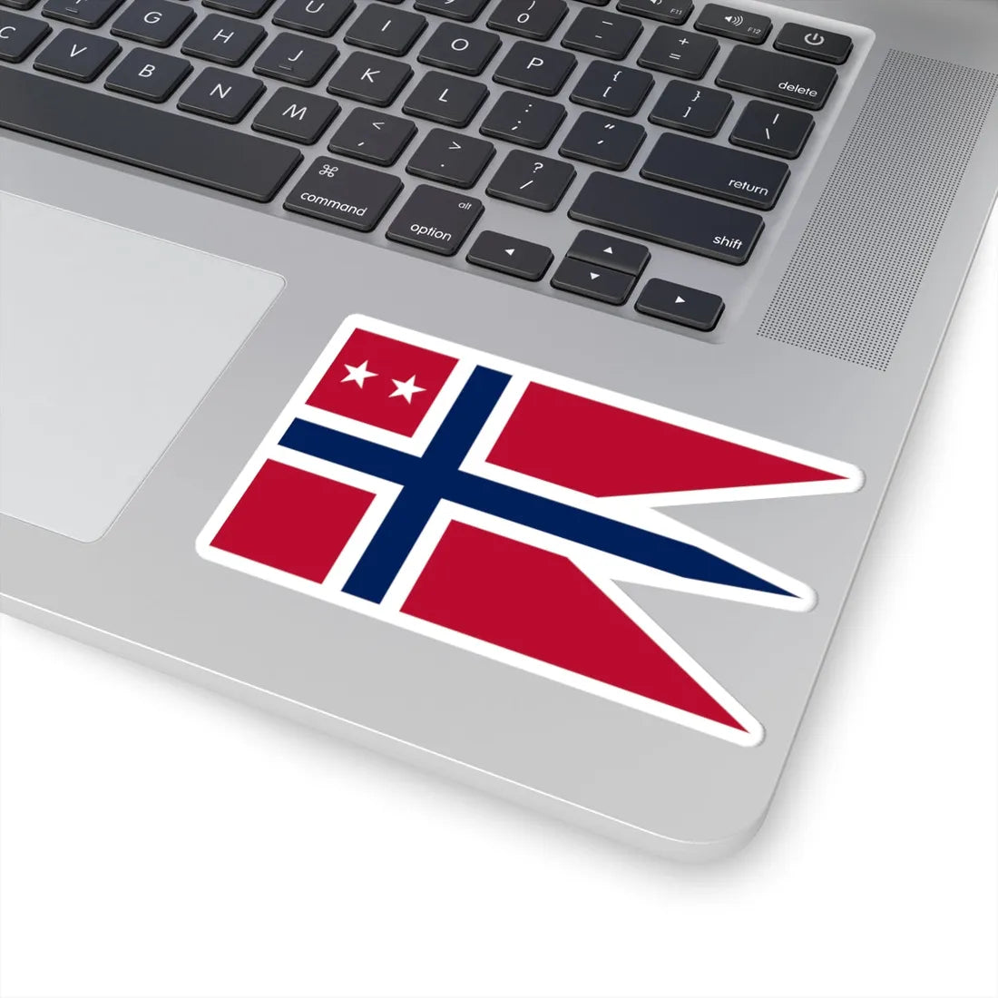 Rank Flag of a Rear Admiral of the Royal Norwegian Navy (Norway) STICKER Vinyl Kiss-Cut Decal - The Sticker Space