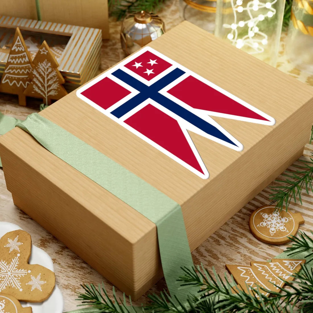 Rank Flag of a Vice Admiral of the Royal Norwegian Navy (Norway) STICKER Vinyl Kiss-Cut Decal - The Sticker Space