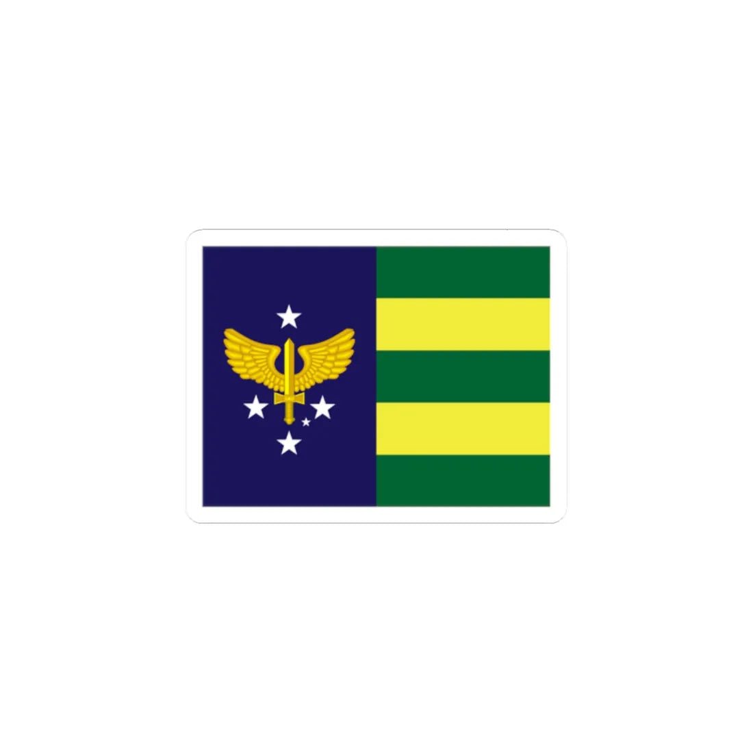Rank flag of Air Marshal of Brazilian Air Force (Brazil) STICKER Vinyl Kiss-Cut Decal 2 Inch White - The Sticker Space