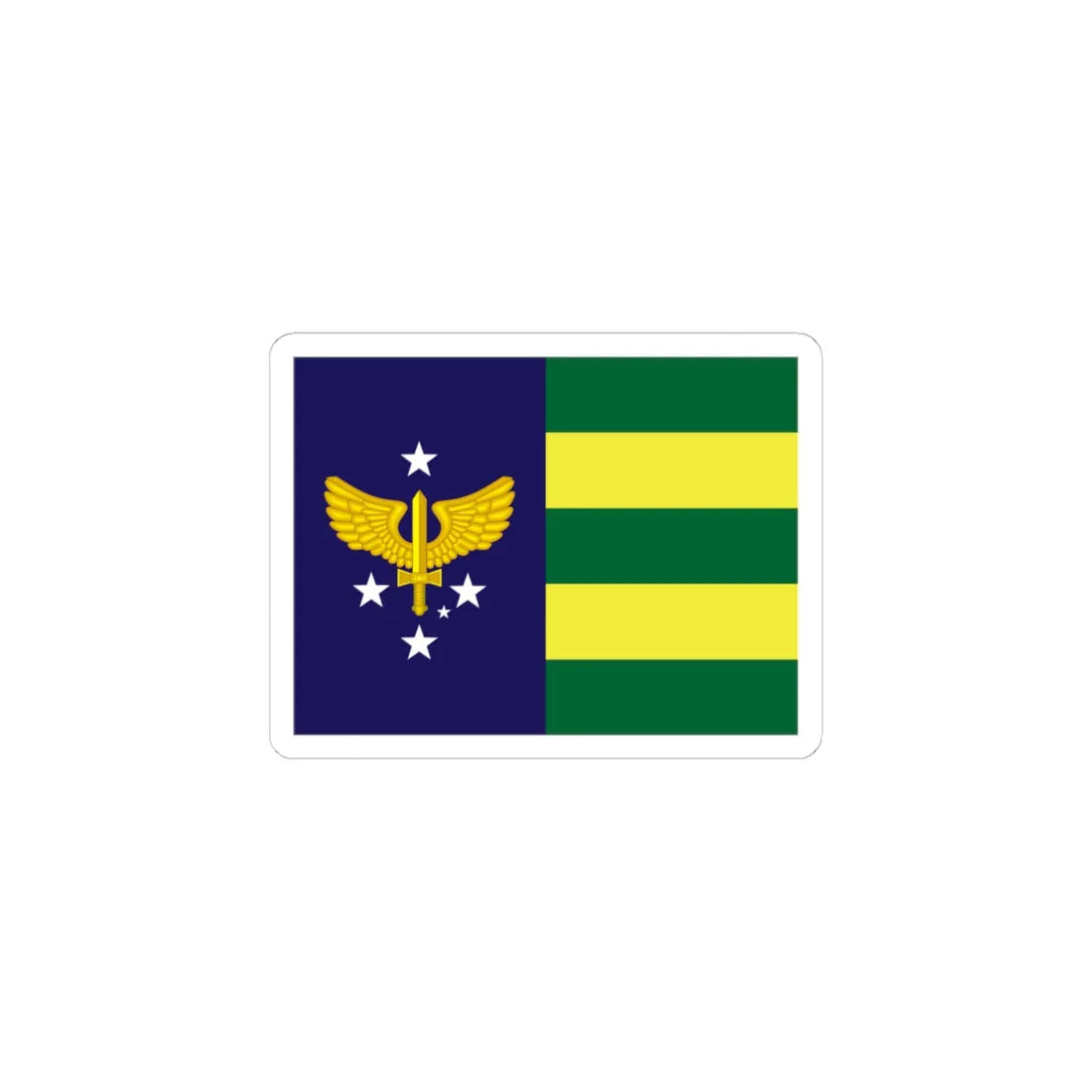 Rank flag of Air Marshal of Brazilian Air Force (Brazil) STICKER Vinyl Kiss-Cut Decal 4 Inch White - The Sticker Space