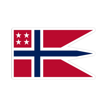 Rank Flag of an Admiral of the Royal Norwegian Navy (Norway) STICKER Vinyl Kiss-Cut Decal 6 Inch White - The Sticker Space