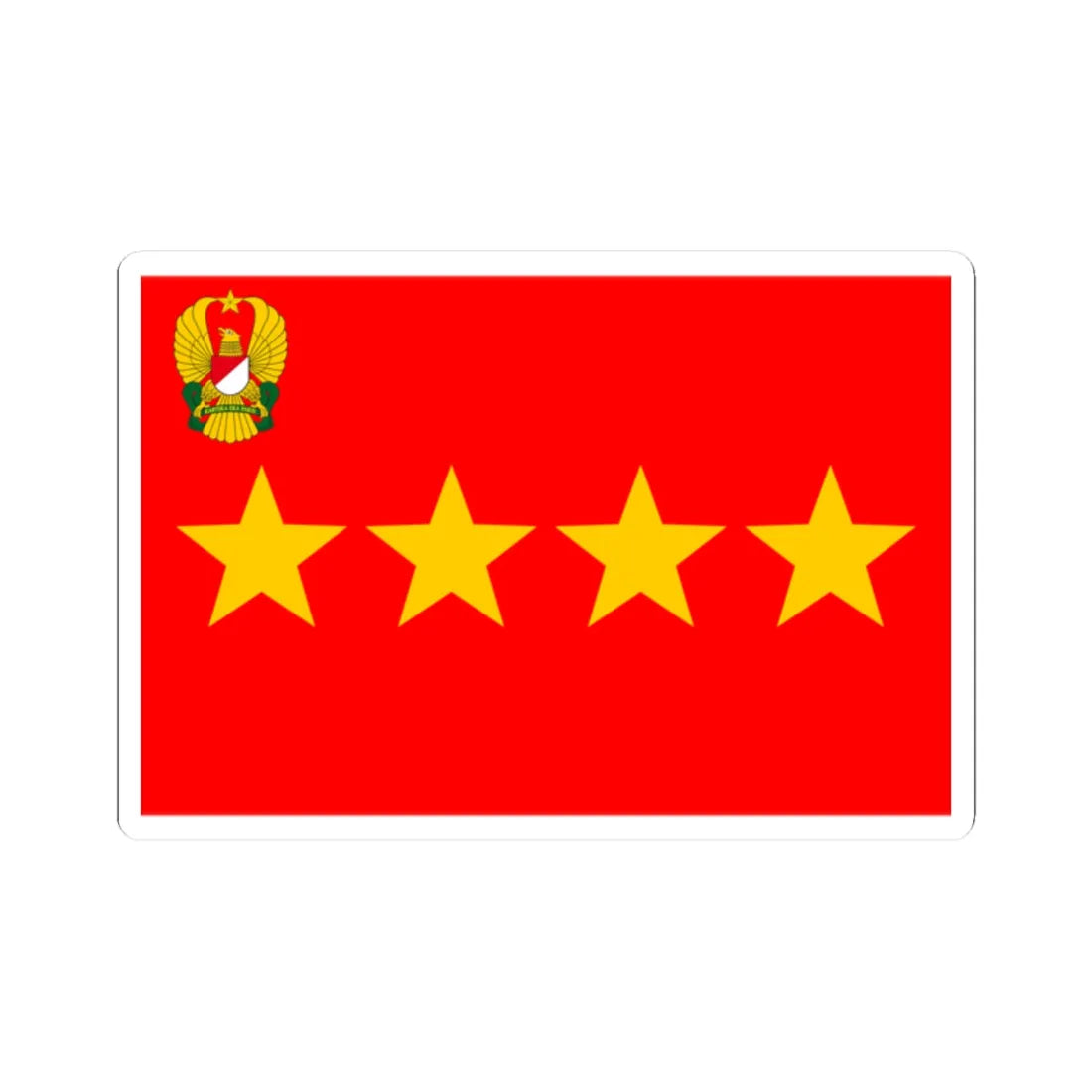 Rank flag of General for the Indonesian Army (Indonesia) STICKER Vinyl Kiss-Cut Decal 2 Inch White - The Sticker Space