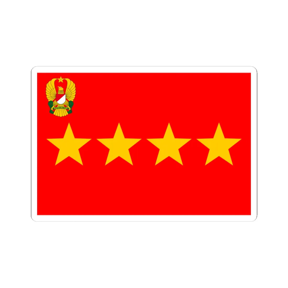 Rank flag of General for the Indonesian Army (Indonesia) STICKER Vinyl Kiss-Cut Decal 4 Inch White - The Sticker Space