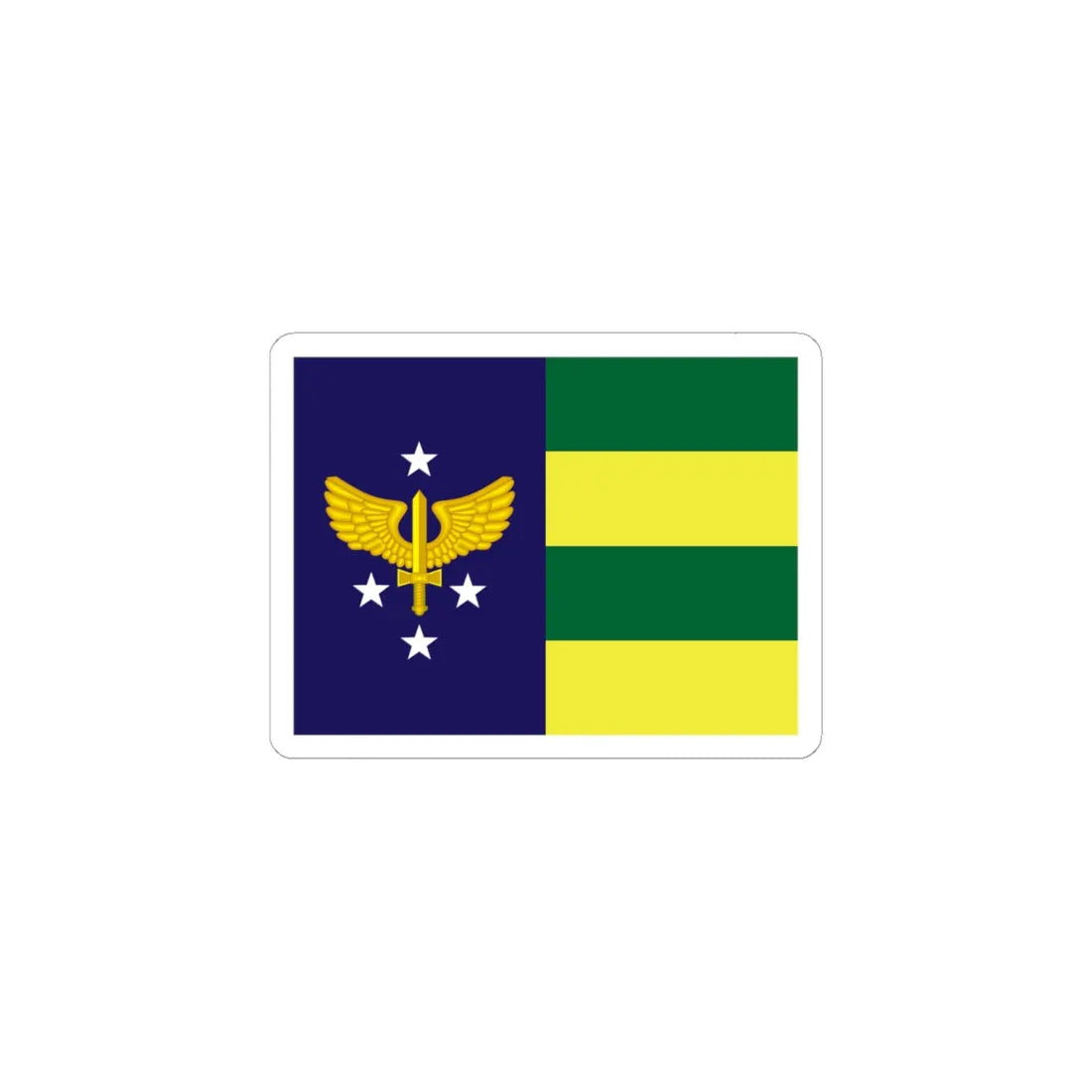 Rank flag of Tenente-brigadeiro of Brazilian Air Force (Brazil) STICKER Vinyl Kiss-Cut Decal 6 Inch White - The Sticker Space