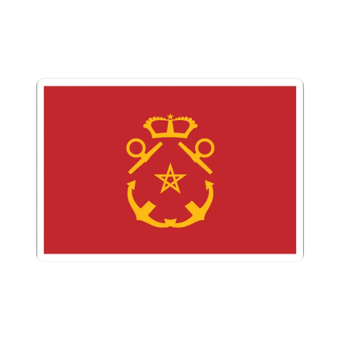 Rank flag of the Royal Moroccan Navy - Inspector of the Navy (Morocco) STICKER Vinyl Kiss-Cut Decal 2 Inch White - The Sticker Space