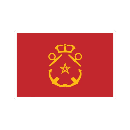 Rank flag of the Royal Moroccan Navy - Inspector of the Navy (Morocco) STICKER Vinyl Kiss-Cut Decal 2 Inch White - The Sticker Space