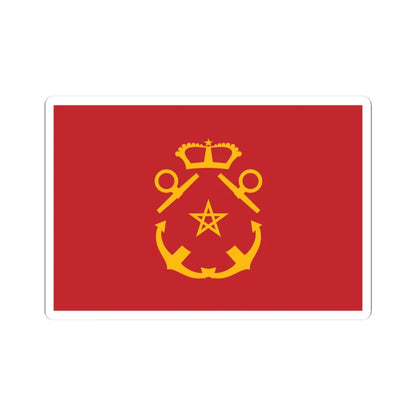 Rank flag of the Royal Moroccan Navy - Inspector of the Navy (Morocco) STICKER Vinyl Kiss-Cut Decal 3 Inch White - The Sticker Space