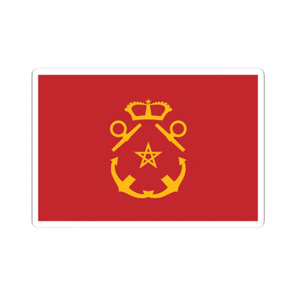 Rank flag of the Royal Moroccan Navy - Inspector of the Navy (Morocco) STICKER Vinyl Kiss-Cut Decal 4 Inch White - The Sticker Space