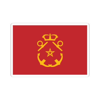 Rank flag of the Royal Moroccan Navy - Inspector of the Navy (Morocco) STICKER Vinyl Kiss-Cut Decal 6 Inch White - The Sticker Space
