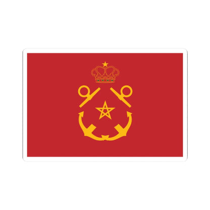 Rank flag of the Royal Moroccan Navy - Inspector of the Navy ornamented crown (Morocco) STICKER Vinyl Kiss-Cut Decal 2 Inch White - The Sticker Space