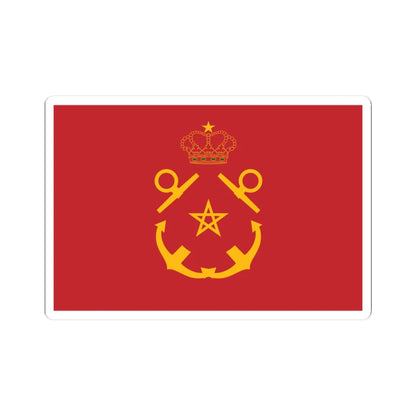 Rank flag of the Royal Moroccan Navy - Inspector of the Navy ornamented crown (Morocco) STICKER Vinyl Kiss-Cut Decal 3 Inch White - The Sticker Space