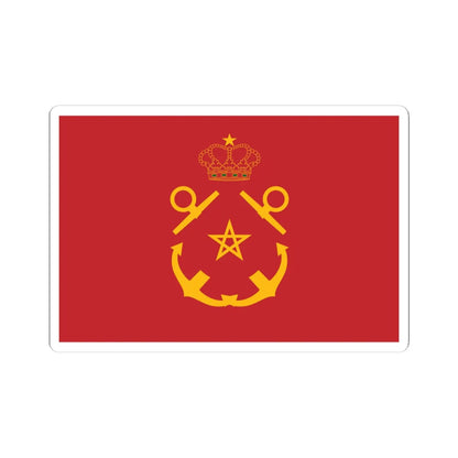 Rank flag of the Royal Moroccan Navy - Inspector of the Navy ornamented crown (Morocco) STICKER Vinyl Kiss-Cut Decal 4 Inch White - The Sticker Space